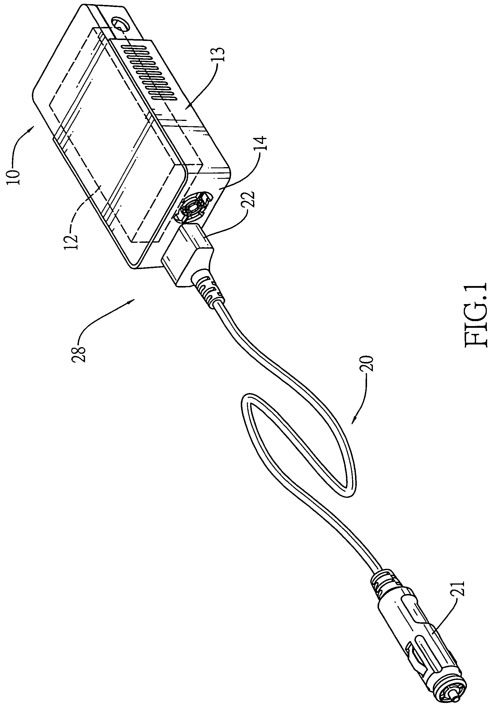 DC/AC adapter assembly with a power-overload protection circuit