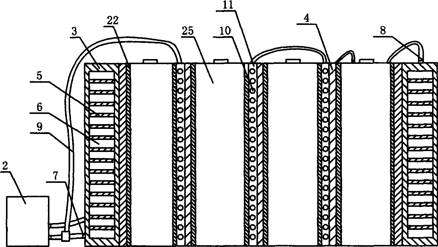 Water cooling method for vehicle lithium power cell set and device thereof