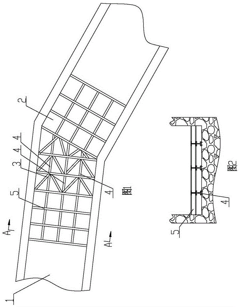 Grille energy-dissipation type flood discharge device