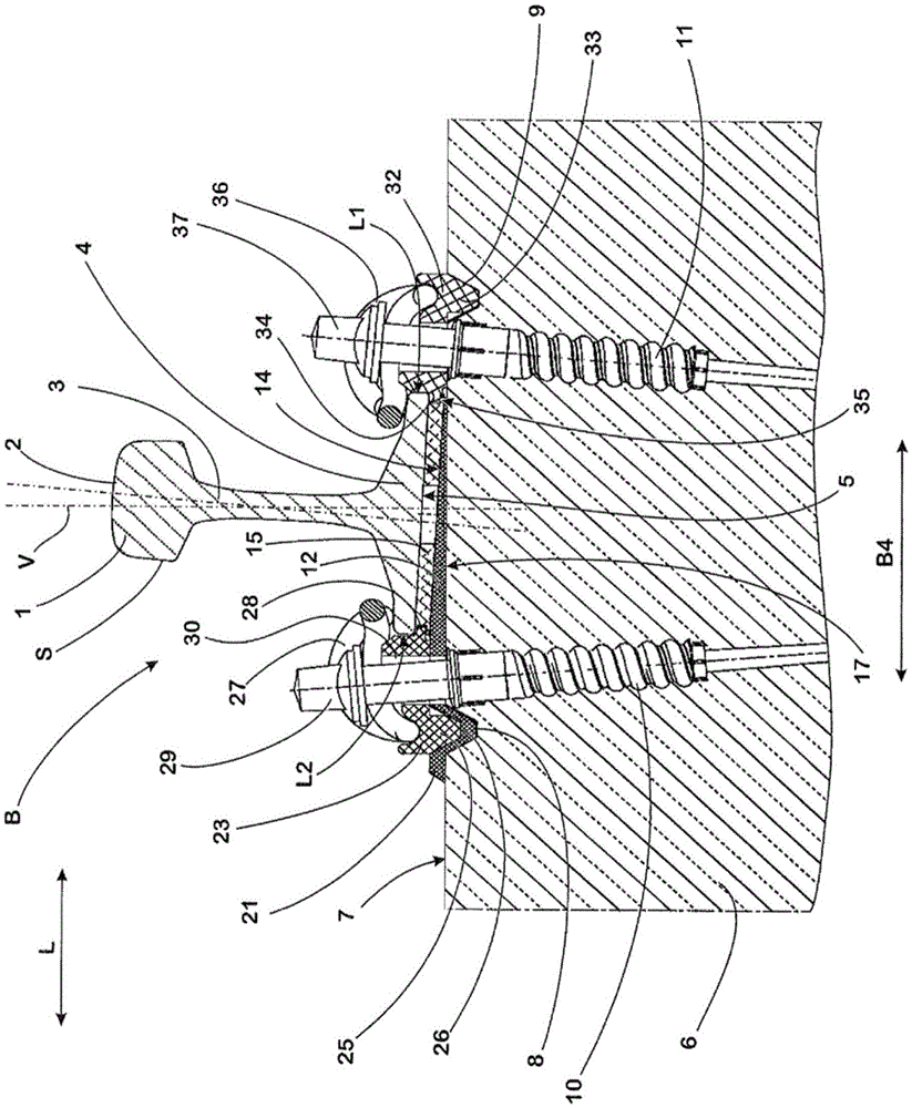 Rail fastening point and base plate for such a rail fastening point