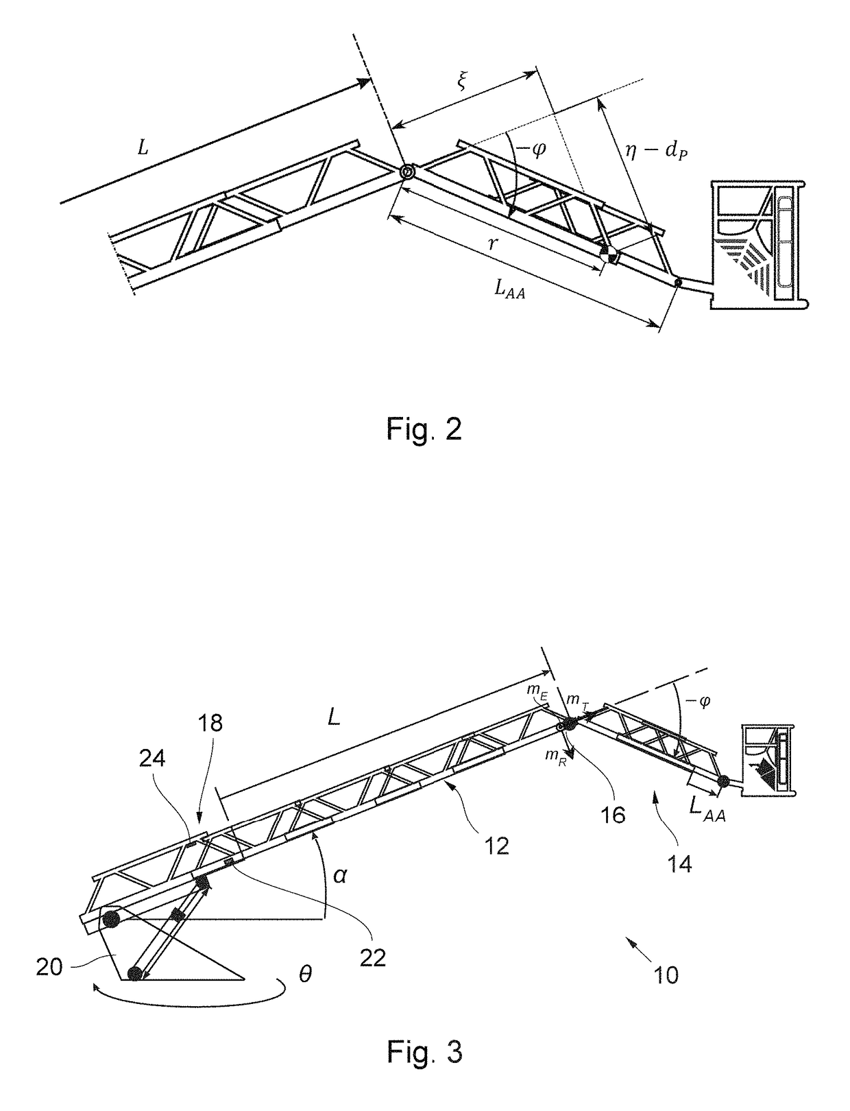 Method for controlling an aerial apparatus, and aerial apparatus with controller implementing this method