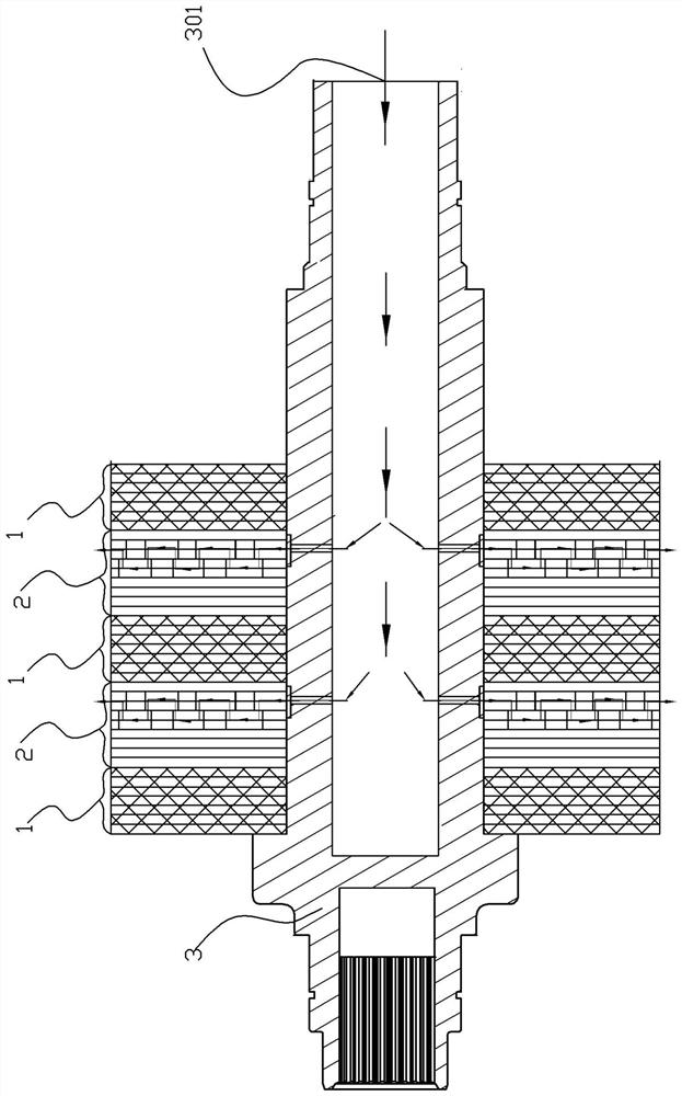 Oil-cooled motor rotor