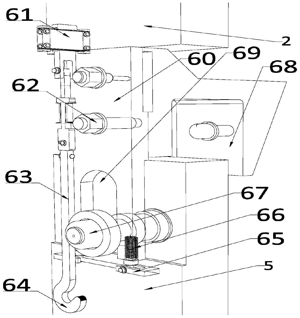 Crawling ladder in tetrachloromethane-containing mine water treatment device and method