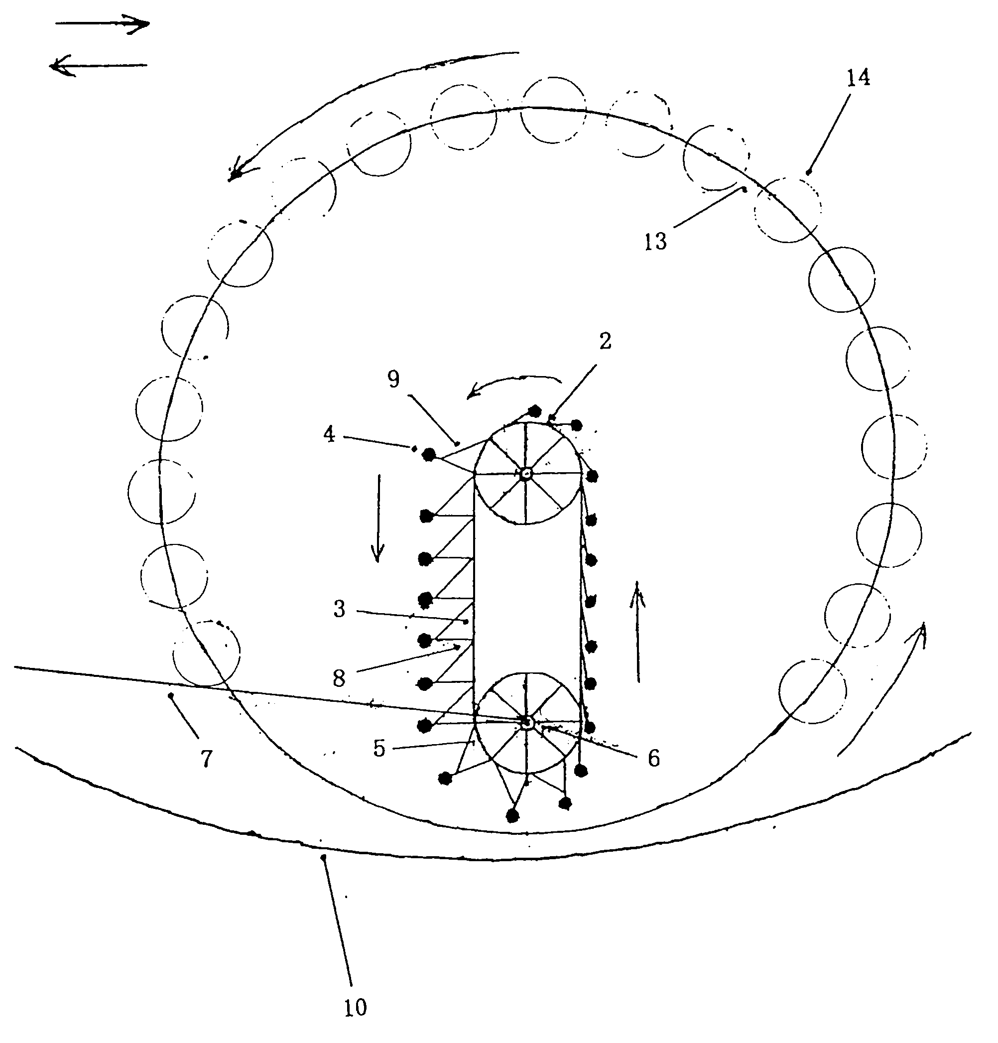 Main part device of shaking force hydraulic engine