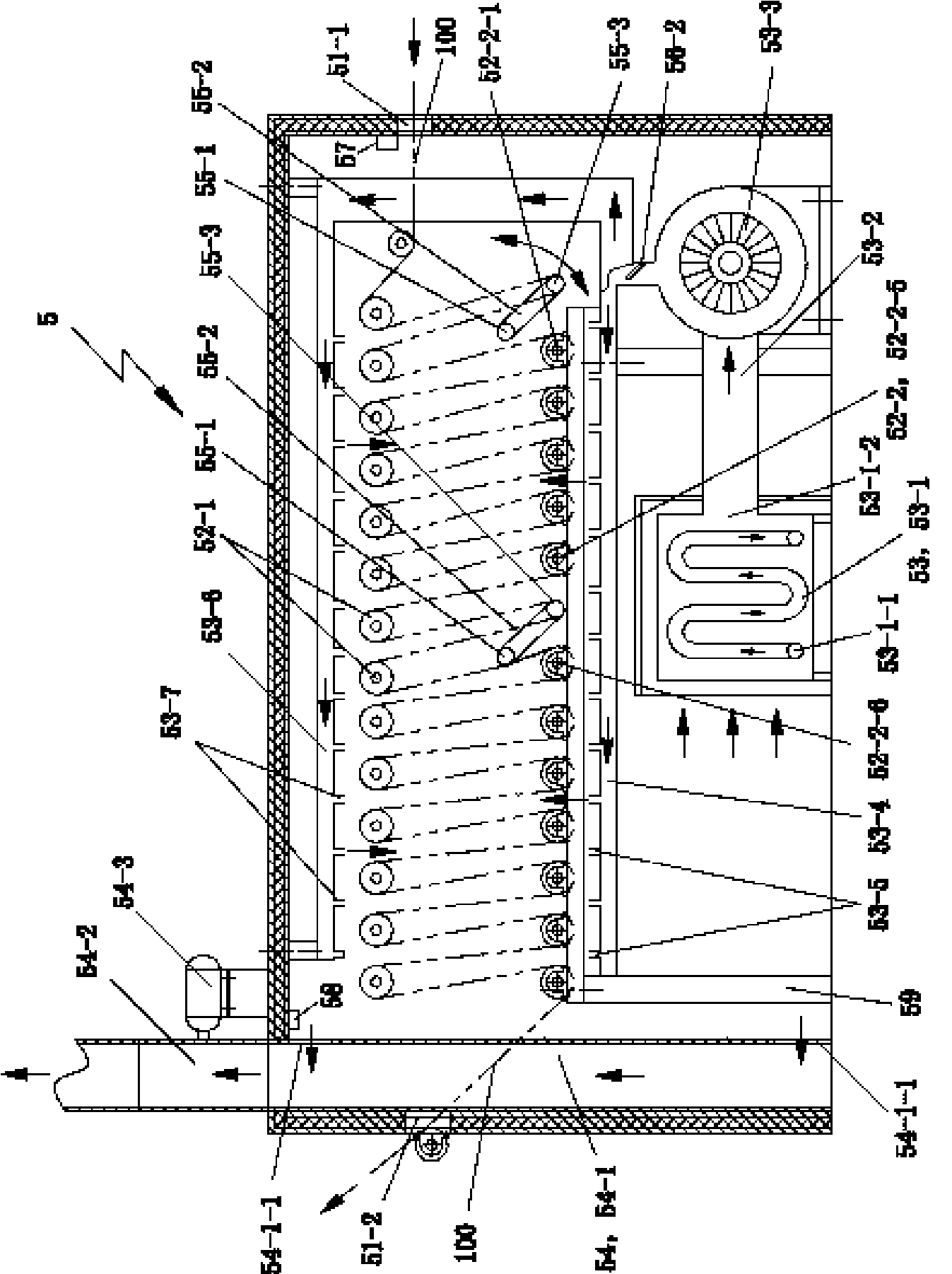 Hot wind pre-drying apparatus of continuous pigment dyeing pad dyer