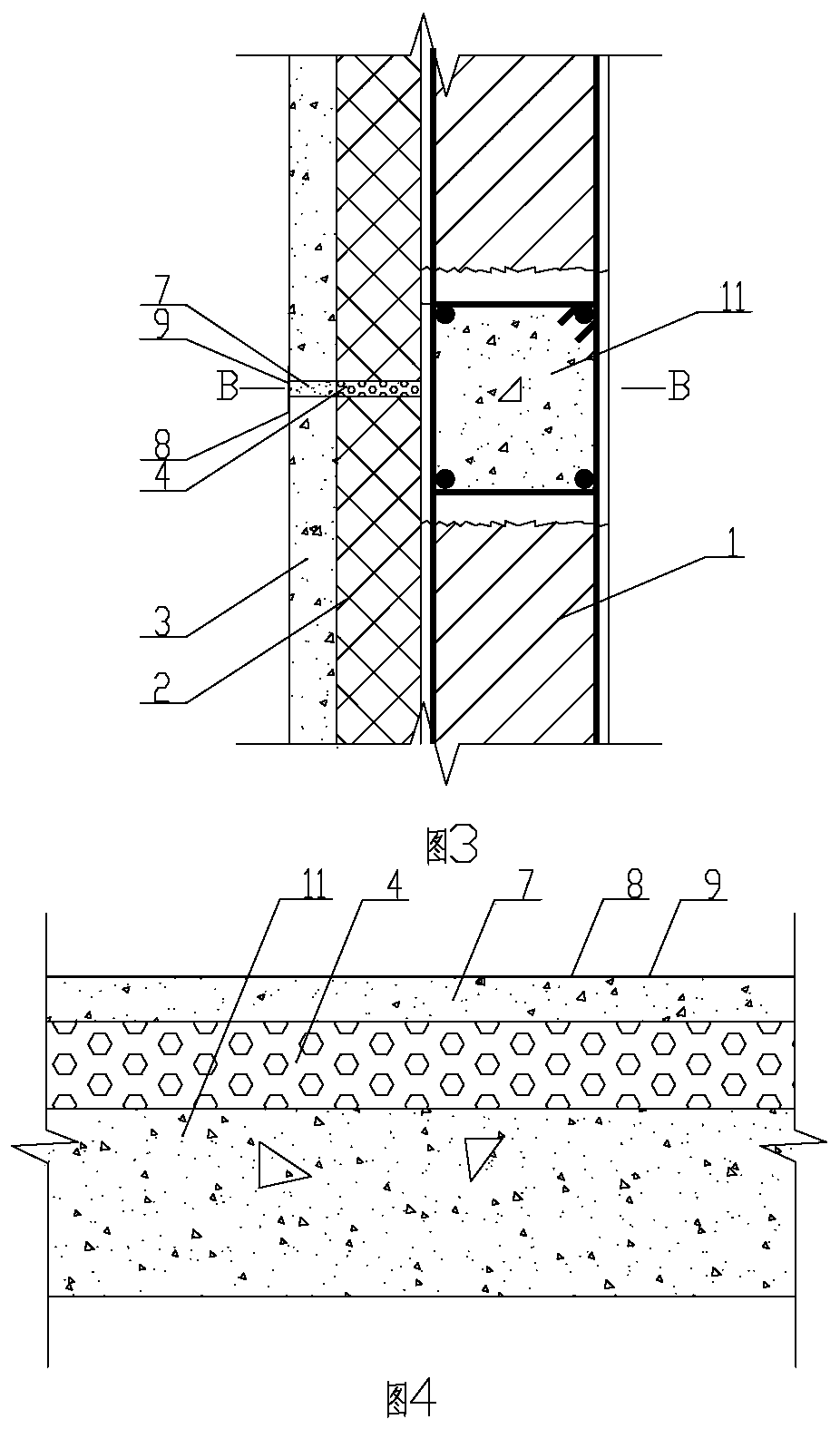 Partition joint device and construction method of prefabricated sandwich insulation dense rib composite exterior wall panel