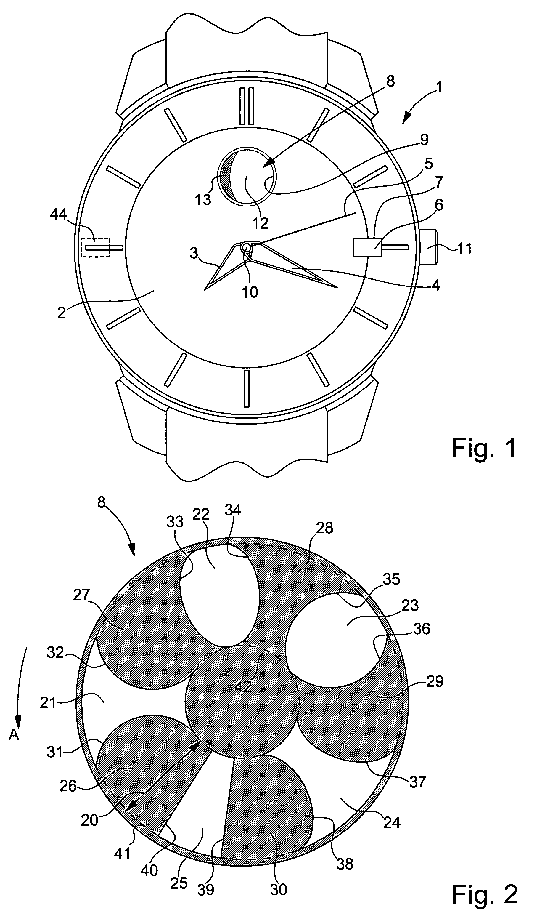 Method and device for displaying a moon image cycle, in particular for a watch