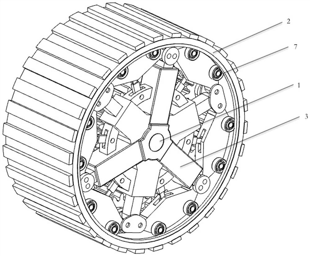 A crawler wheel that can realize mutual conversion between wheeled and crawler state