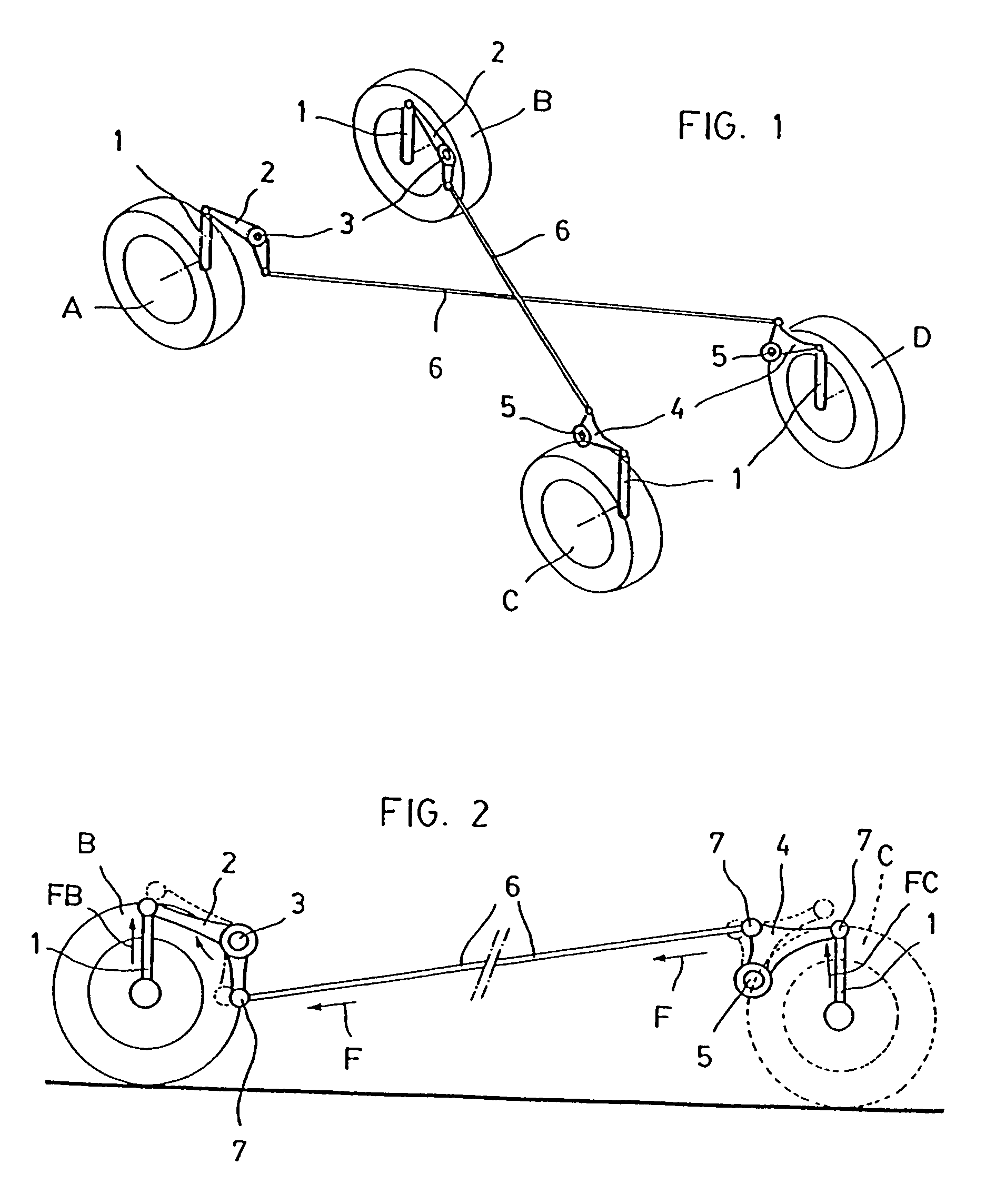 Anti-rolling and anti-pitching system for a motor vehicle, and device for making the same