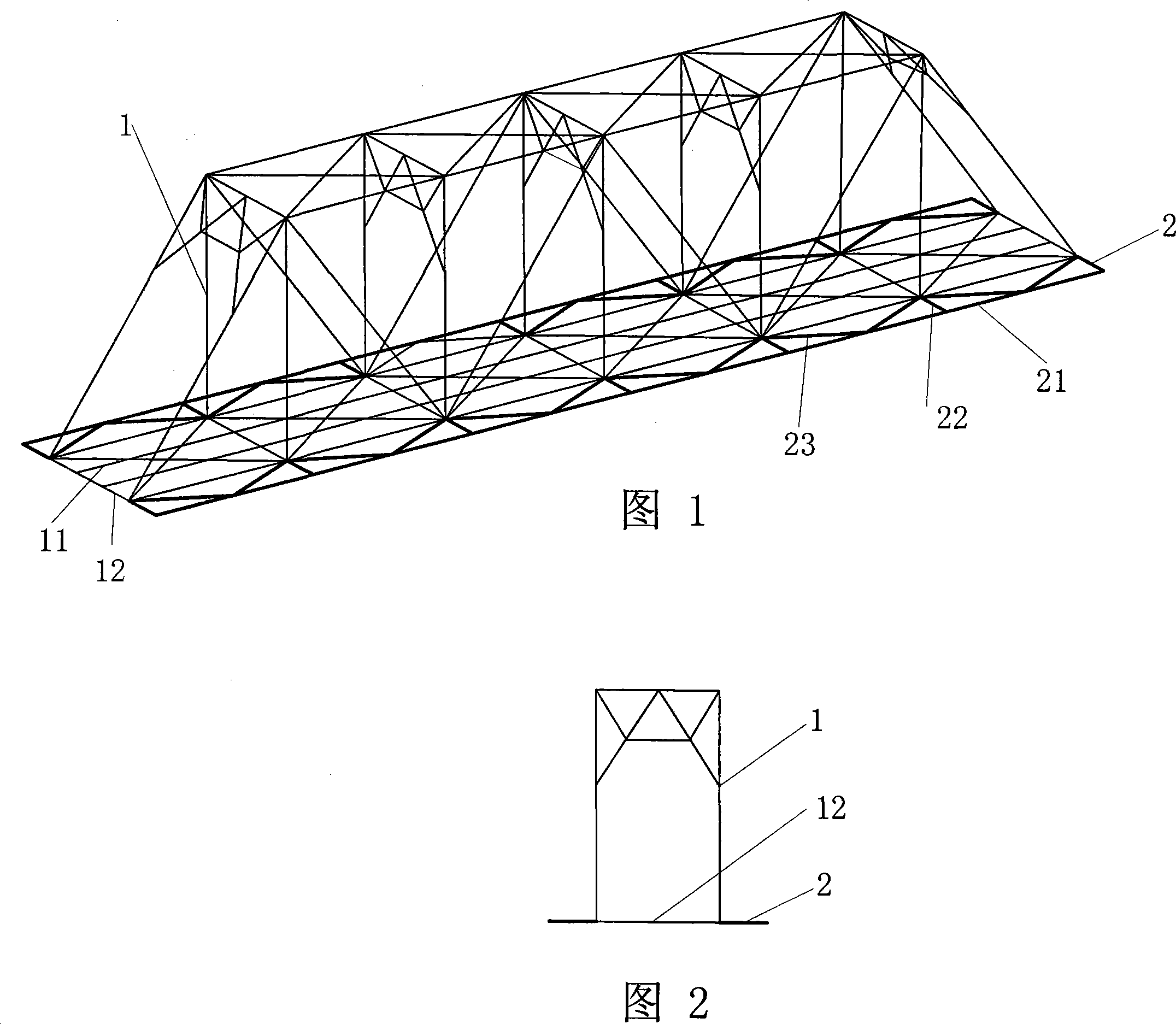Method for reinforcing and modifying through steel truss bridge