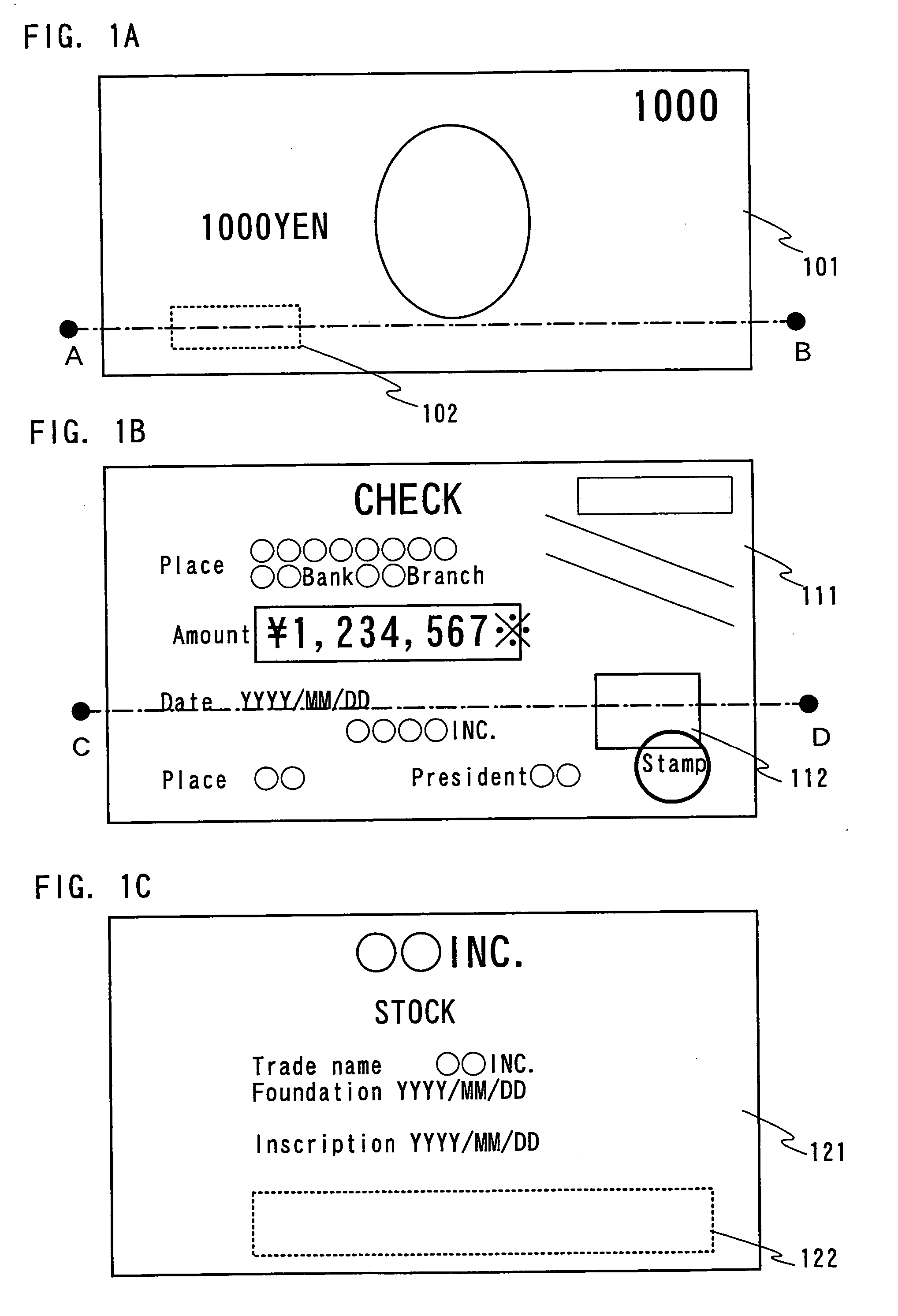 Securities, chip mounting product, and manufacturing method thereof