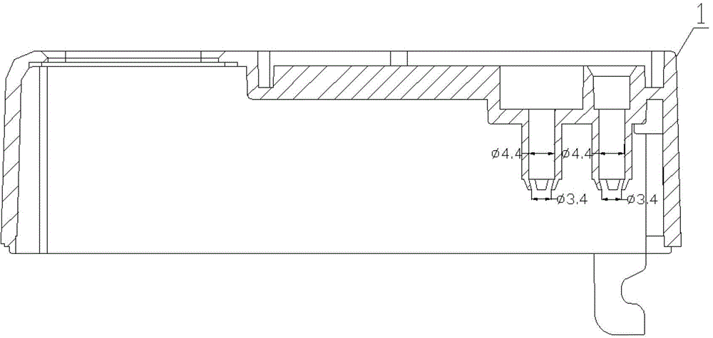 Fastening type meter shell for electric energy meter