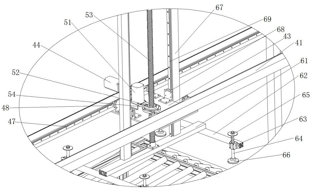 Double-pile stacking device for wood-plastic substrate production line