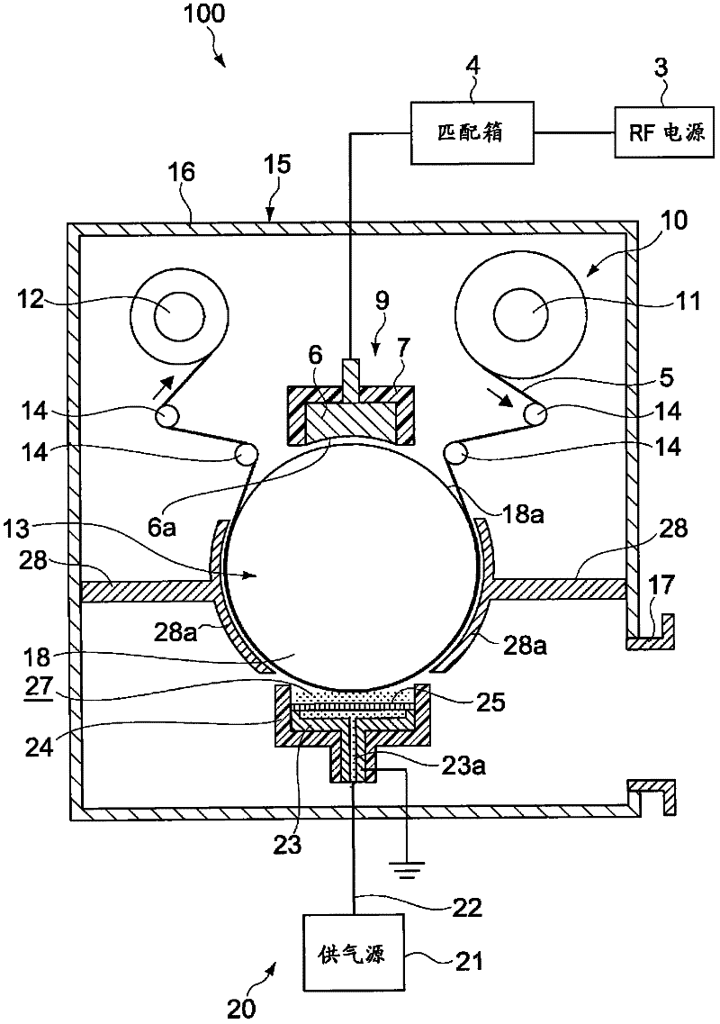 Take-up vacuum processing device