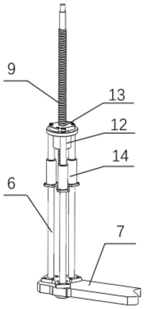 A linear guide rail translation mechanism