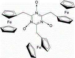 Preparation method and application of novel ferrocene derivative containing free radicals of nitroxide