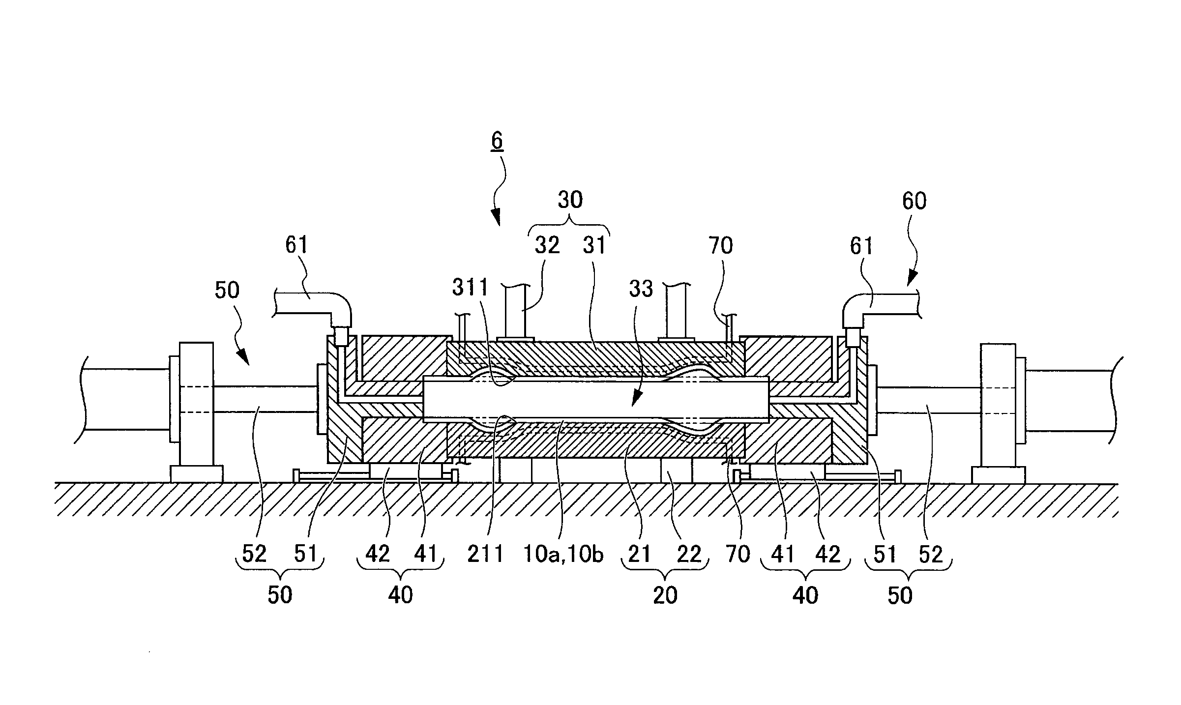 Hot bulge forming die apparatus