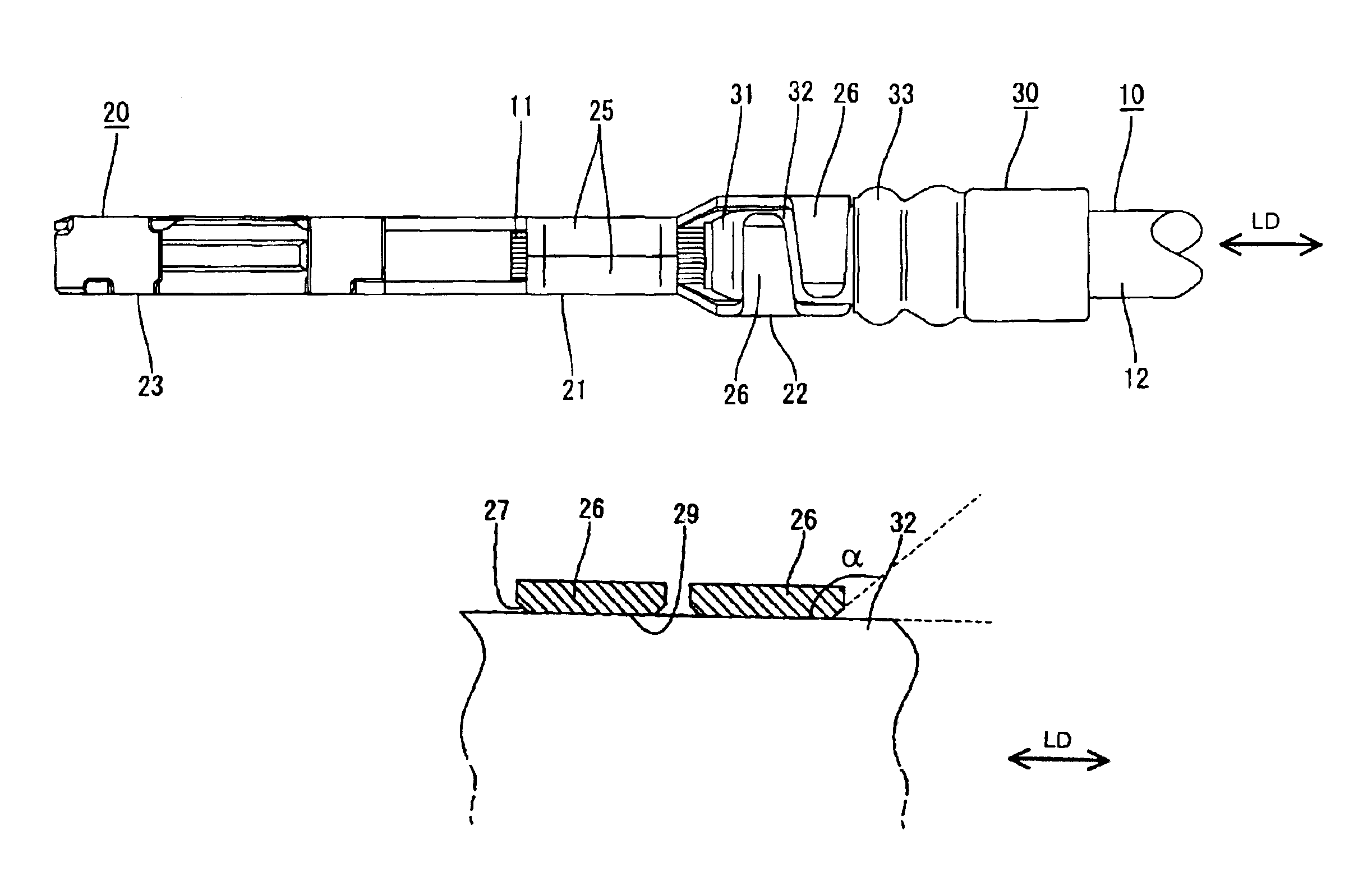 Terminal fitting with seal protecting features