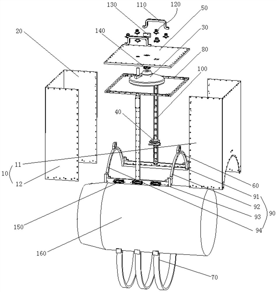 Shielding device for aircraft anti-jamming satellite receiver test