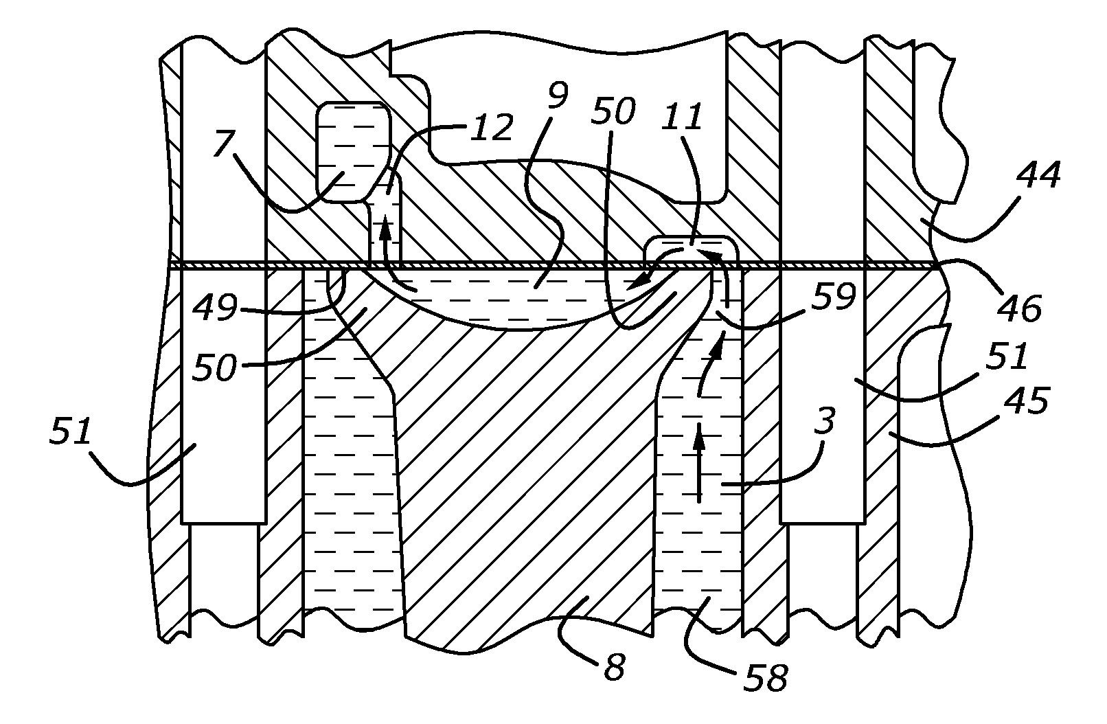 Cooling system defined in a cylinder block of an internal combustion engine