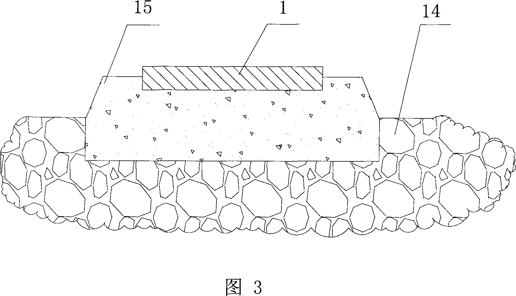 Method for installation of seat slurry method construction packing plate