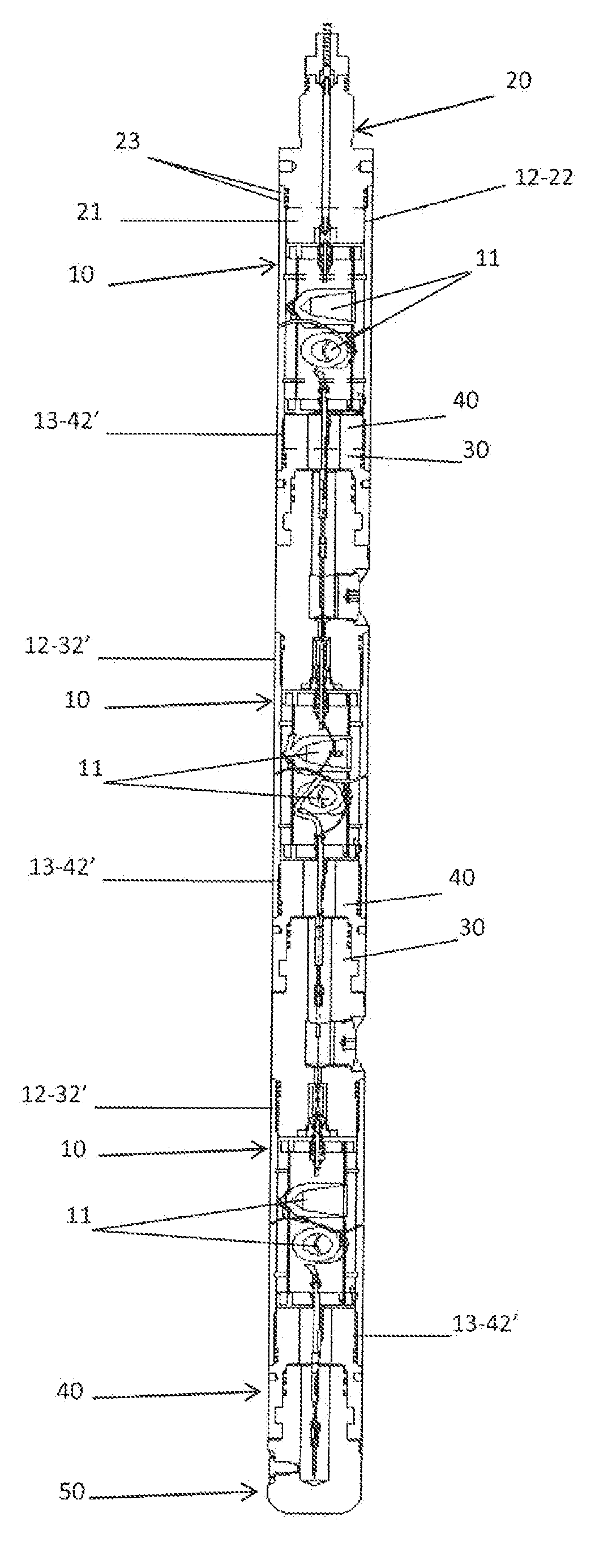 Electromechanical assembly for connecting a series of perforating guns for oil and gas wells