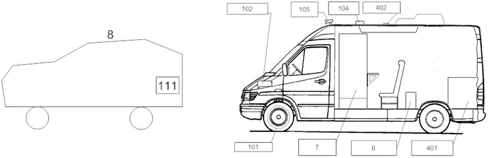 Non-contact type unmanned vehicle driving state measuring system and measuring method
