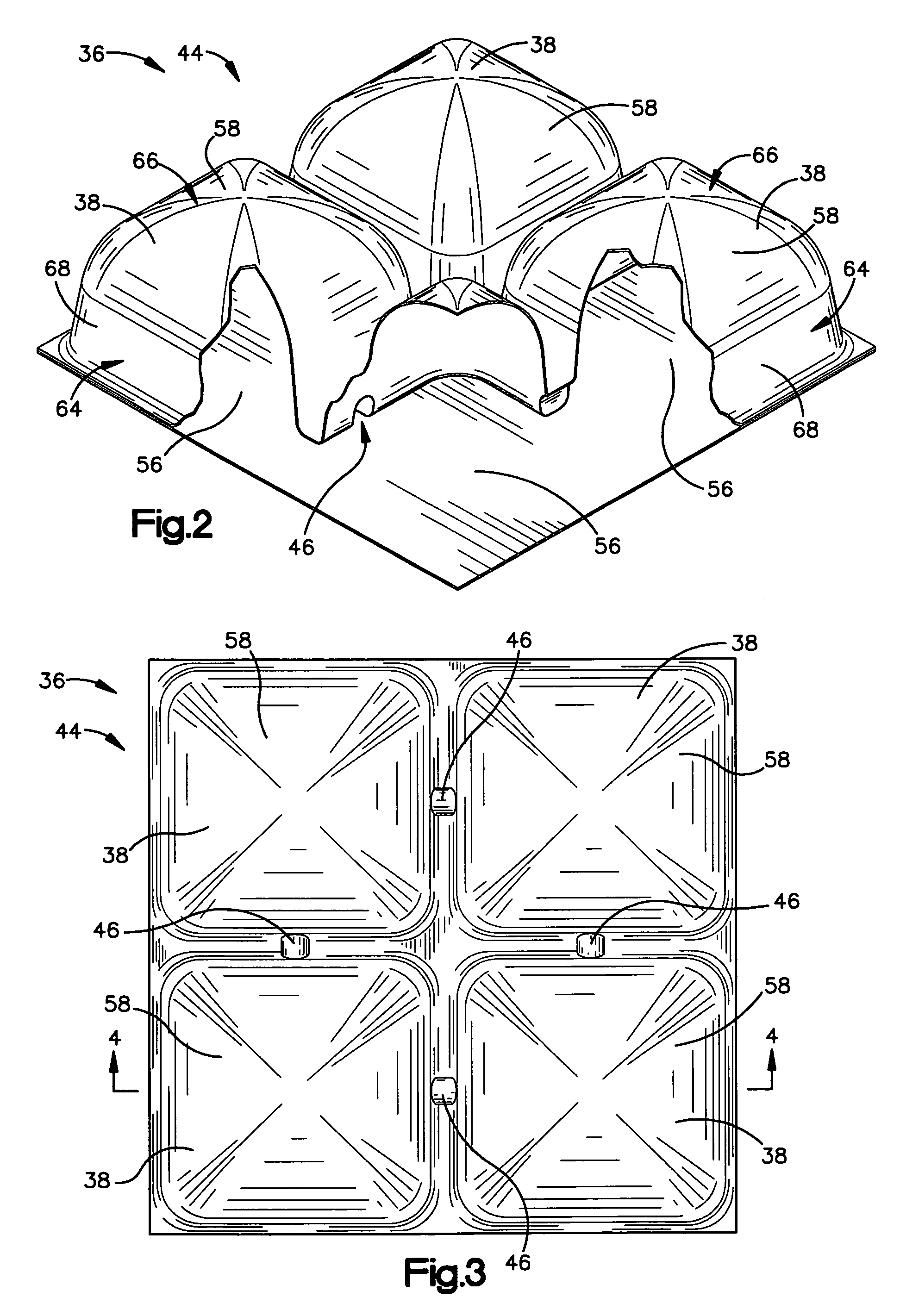 Patient support apparatus having an air cell grid and associated method
