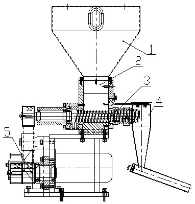 Special twin screw unload device and unload method for adult diapers and adult incontinence trousers