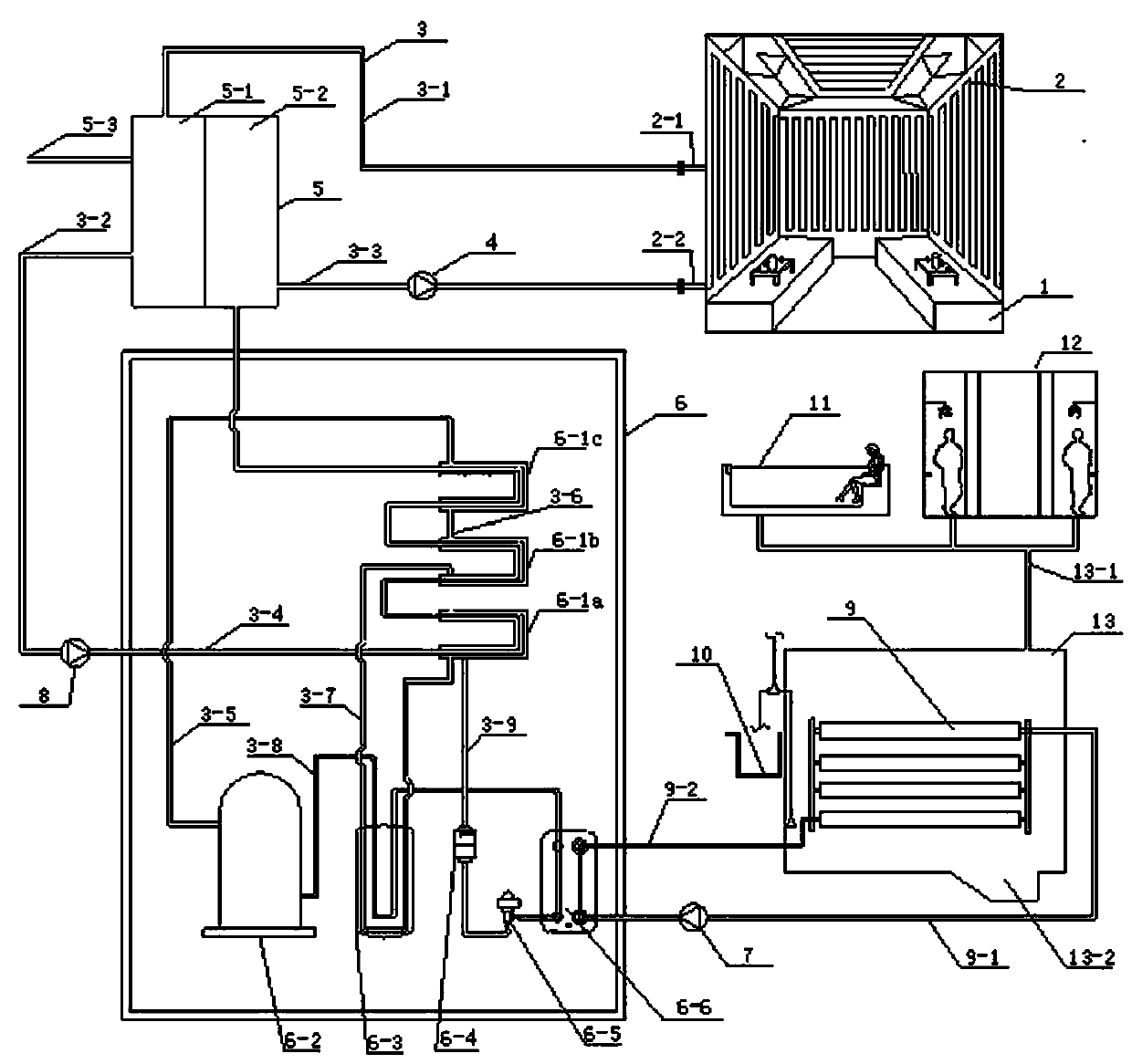 Steam room high-temperature heat pump constant temperature supply system