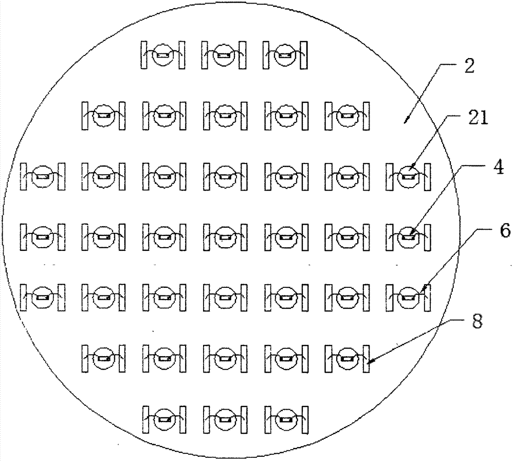 High-light-efficiency and high-thermal-conductivity LED COB light source packaging structure and manufacture process thereof