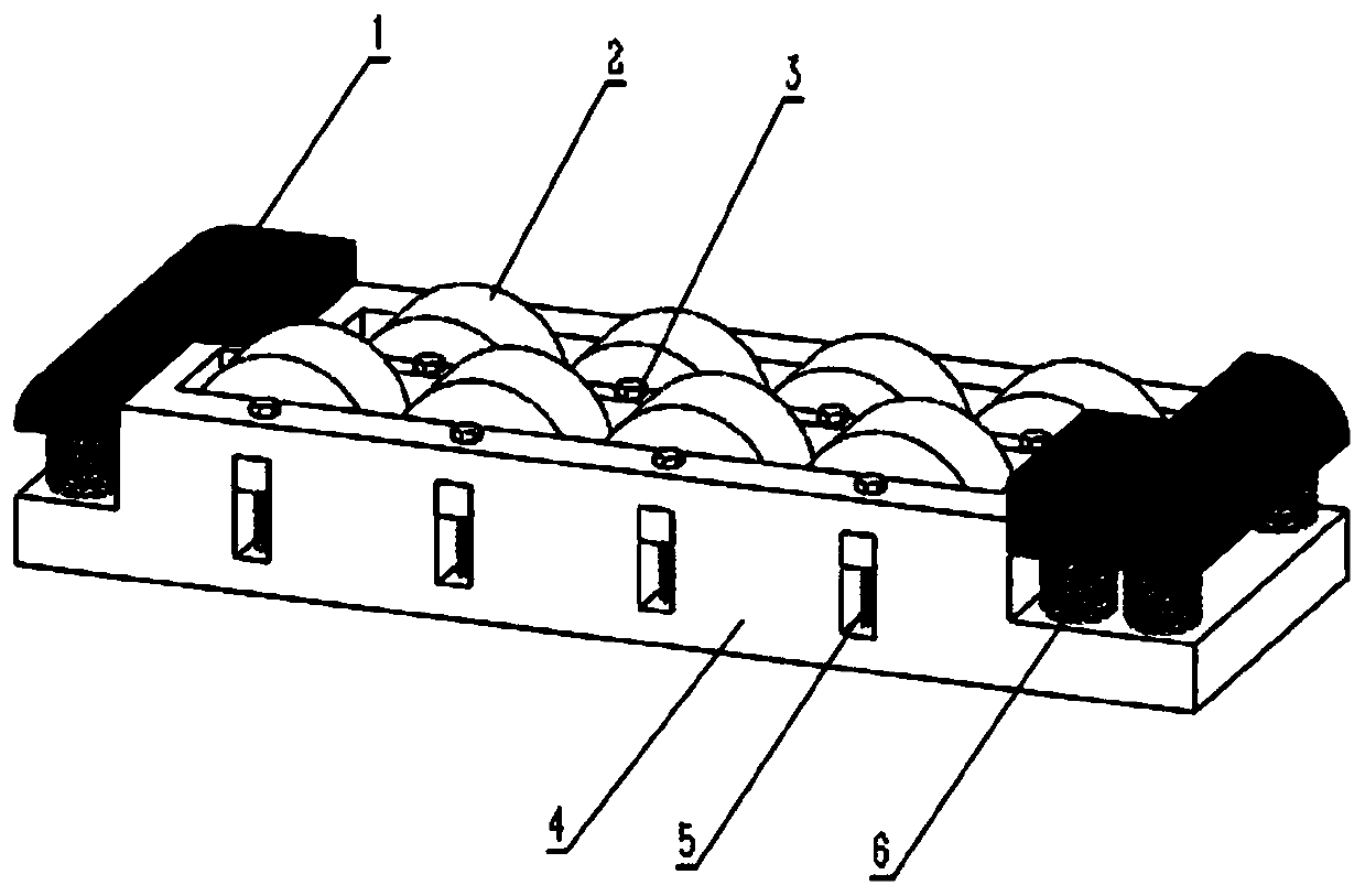 Double-row multi-roller type modular current-receiving device for electric locomotive