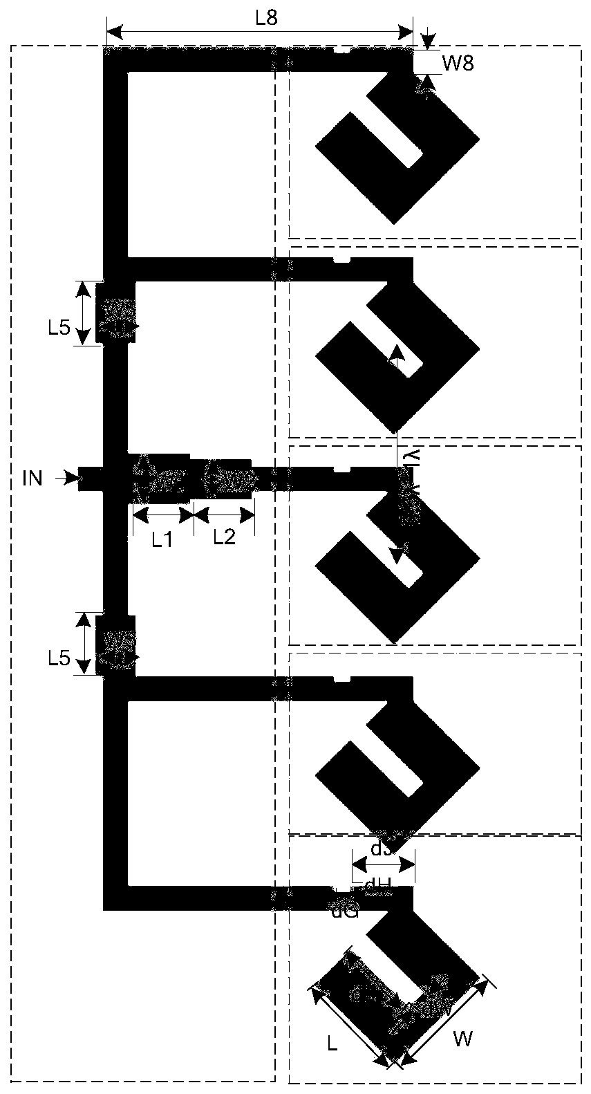 High-gain millimeter-wave radar antenna with wide horizontal view field range