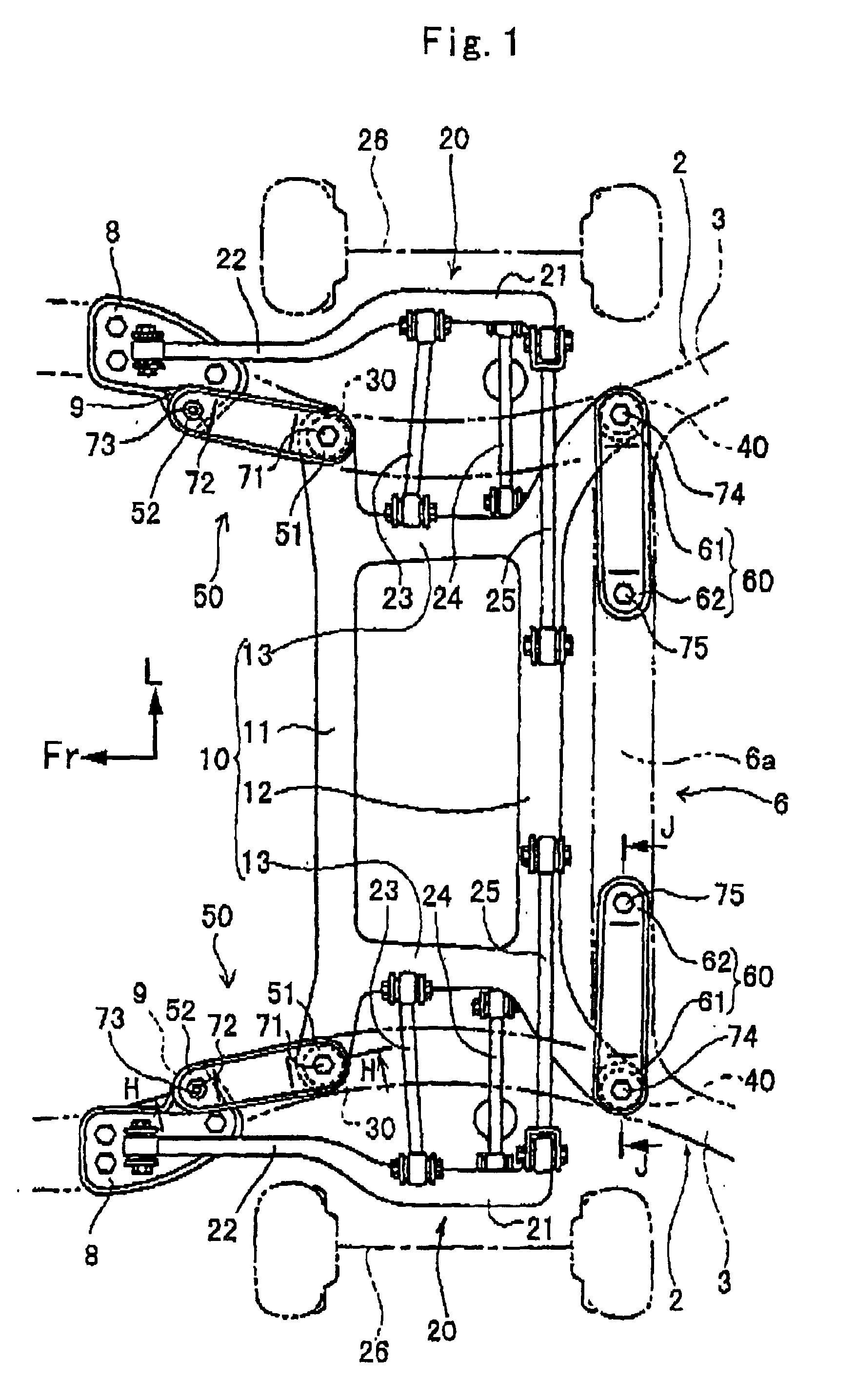 Supporting structure of sub-frame in suspension system for vehicle