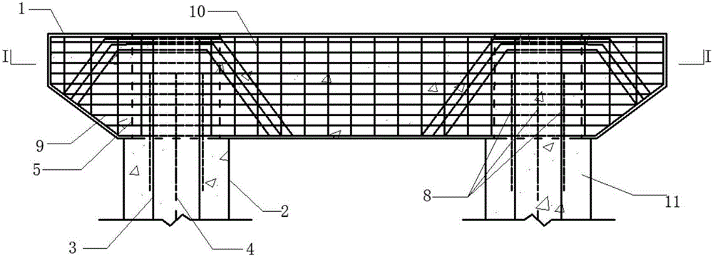 Quick connection method for prefabricated steel pipe constraint type steel concrete pier columns and cover beam