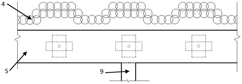 A construction method in which a rectangular enclosure pile and an enclosure structure double as a main structure