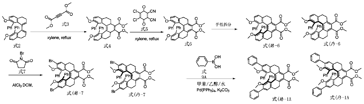 A chiral organic dye molecule with blue fluorescence and its preparation method and application