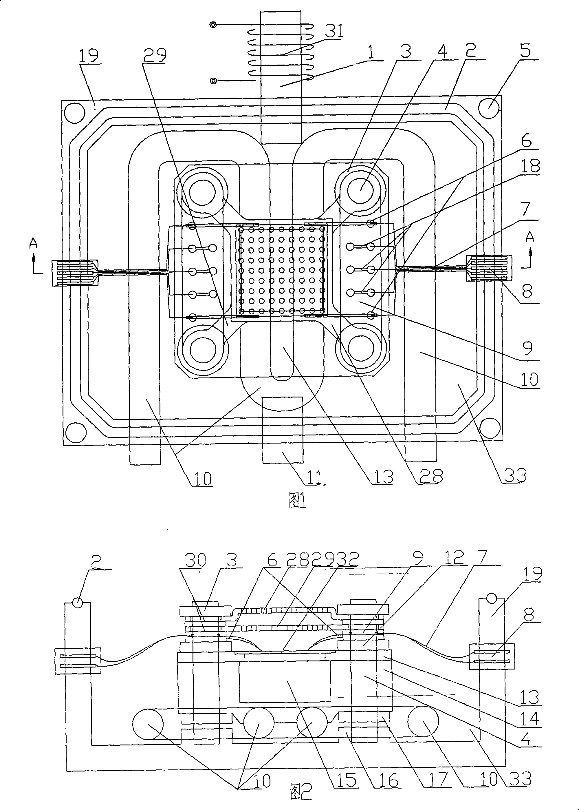 Heating device for micro-area controllable nano functional material synthesis