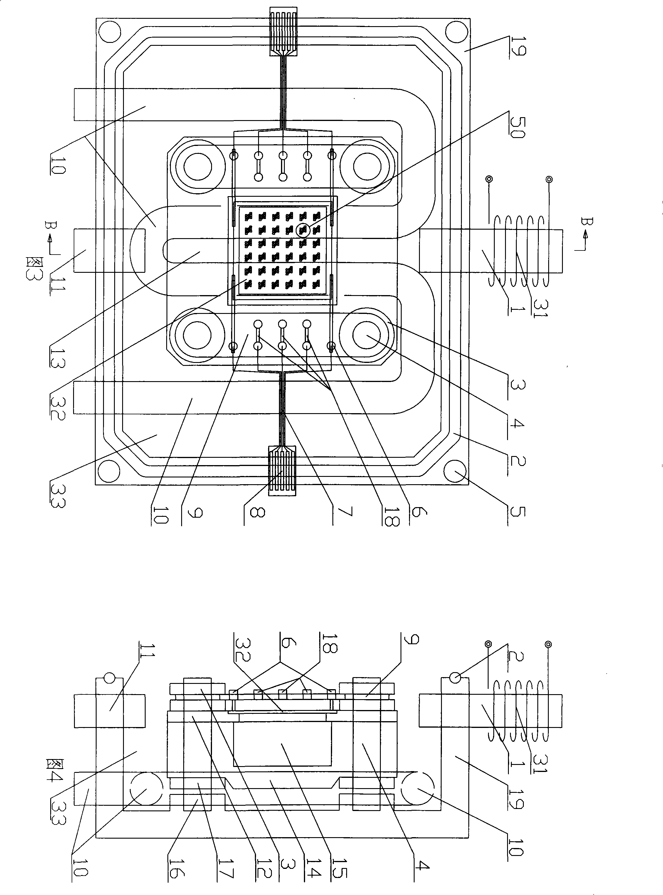 Heating device for micro-area controllable nano functional material synthesis
