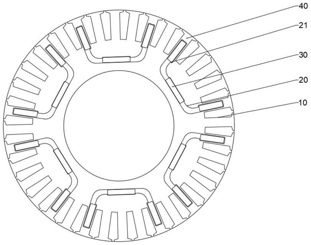 Small-sized self-starting cast-aluminum rotor permanent magnet synchronous motor punching sheet