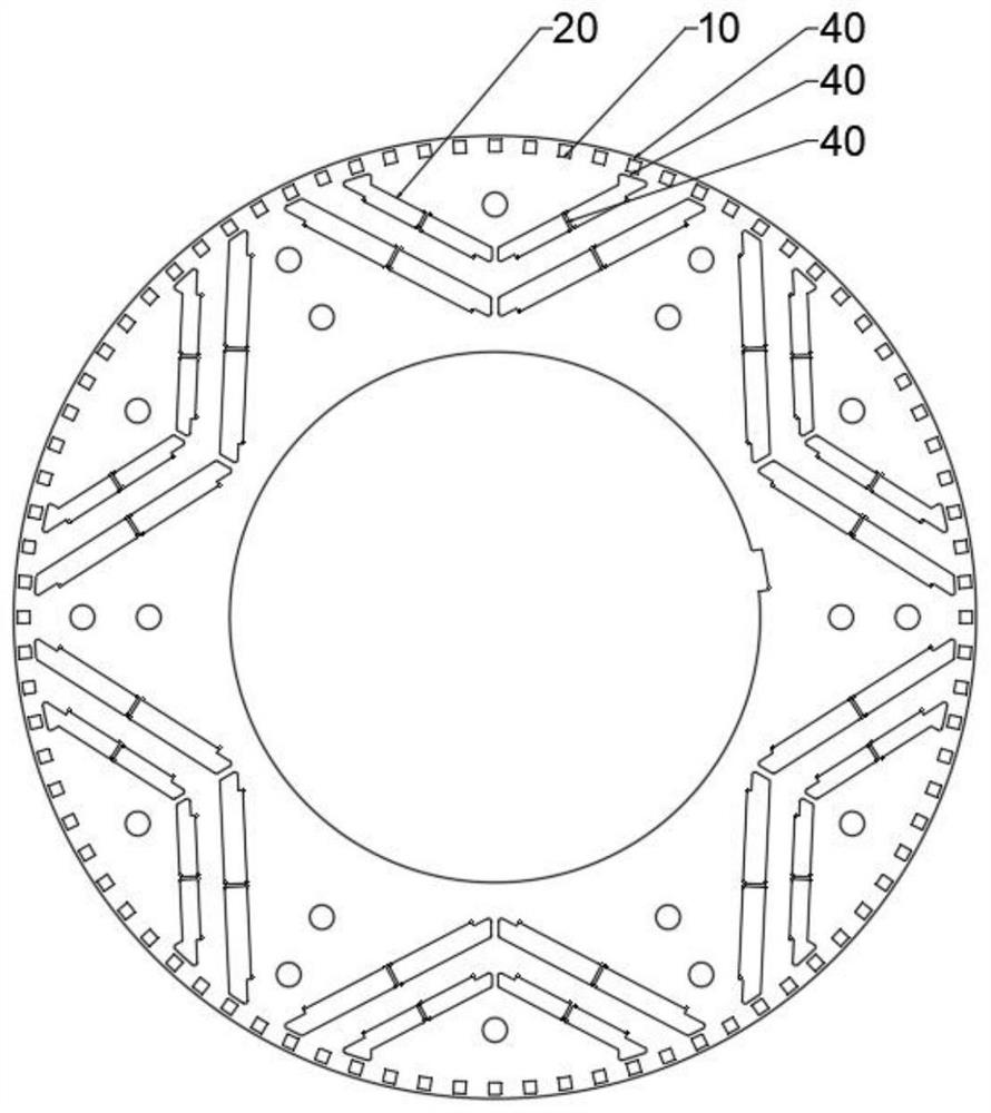 Small-sized self-starting cast-aluminum rotor permanent magnet synchronous motor punching sheet