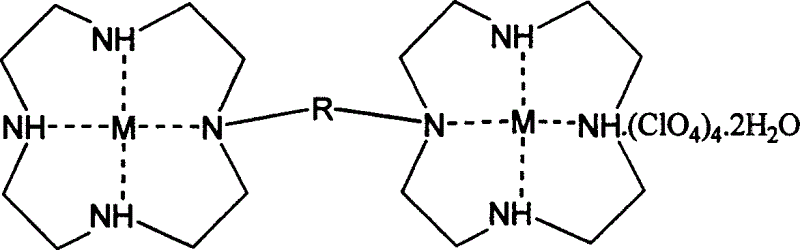Binuclear macrocyclic polyamine metal complex and its use