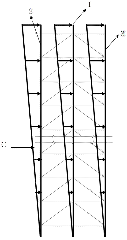 Method for determining towing load of triangular truss-type pile leg of self-elevating drilling platform