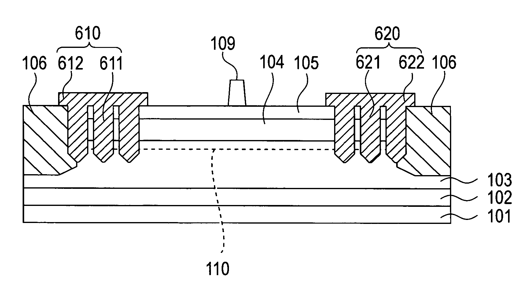 Semiconductor device having ohmic recessed electrode