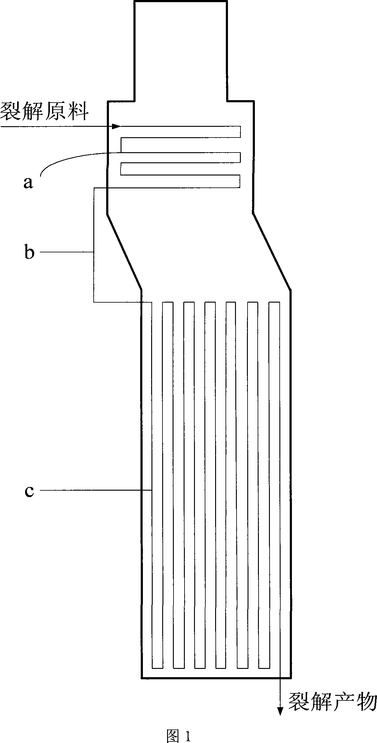 Device for inhibiting coking of hydrocarbon-like steam cracking device and quenching boiler