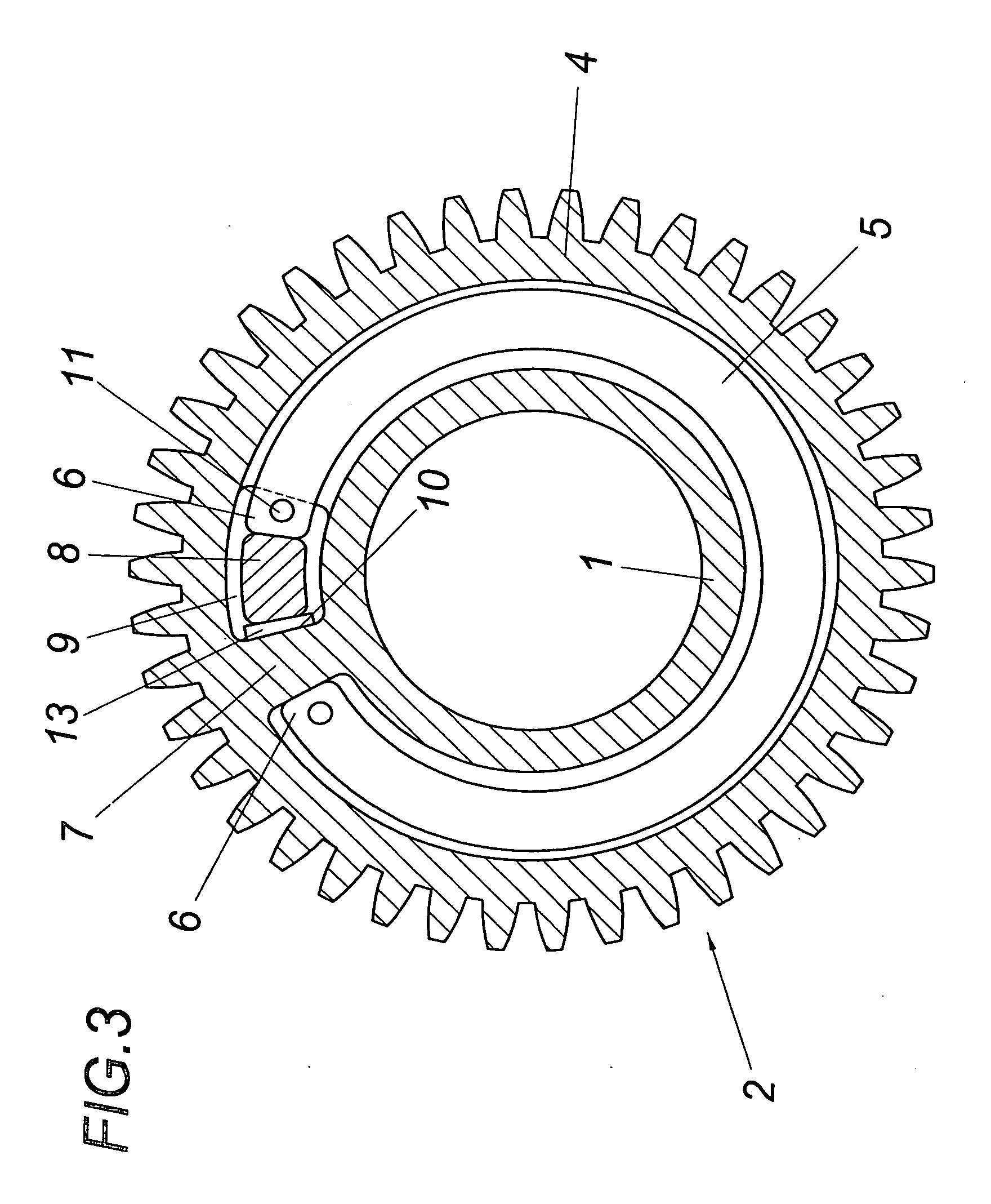 Toothed Wheel For a Play-Free Gear Spur Set