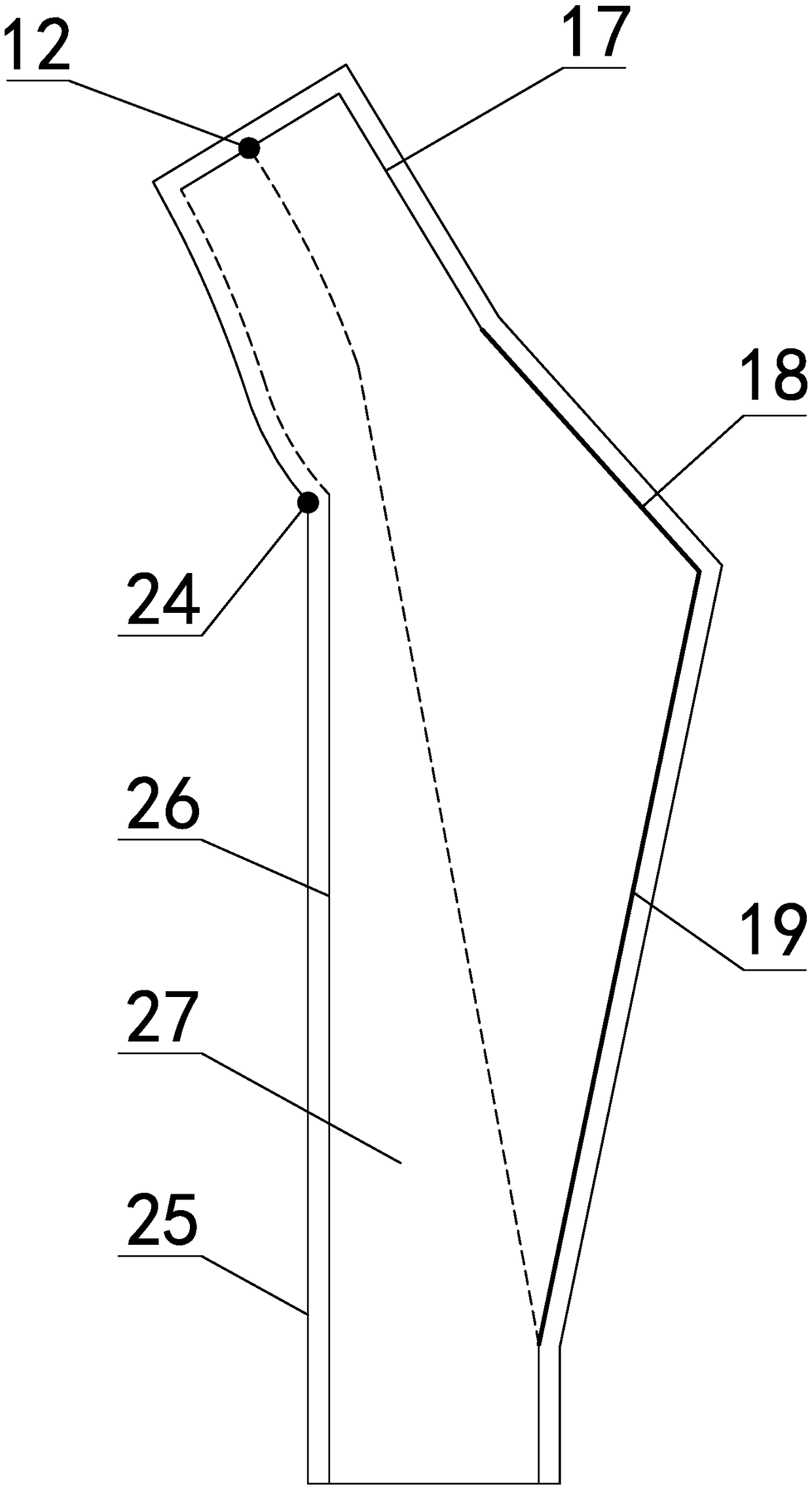 Garment lapel collar ng original number design and cutting method