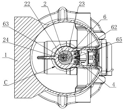 Conduit oil outlet throttling structure and fuel oil prefilter shell assembly