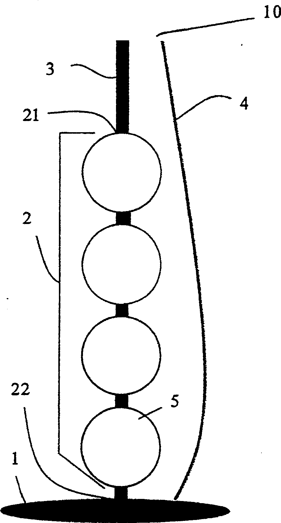 Device combining air feeding and biological connection and the formed water purifying system