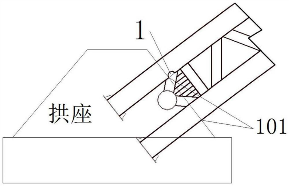 Construction method for filling concrete in steel tube arch bridge tube